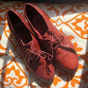 Camper Agatha Red Oxfords